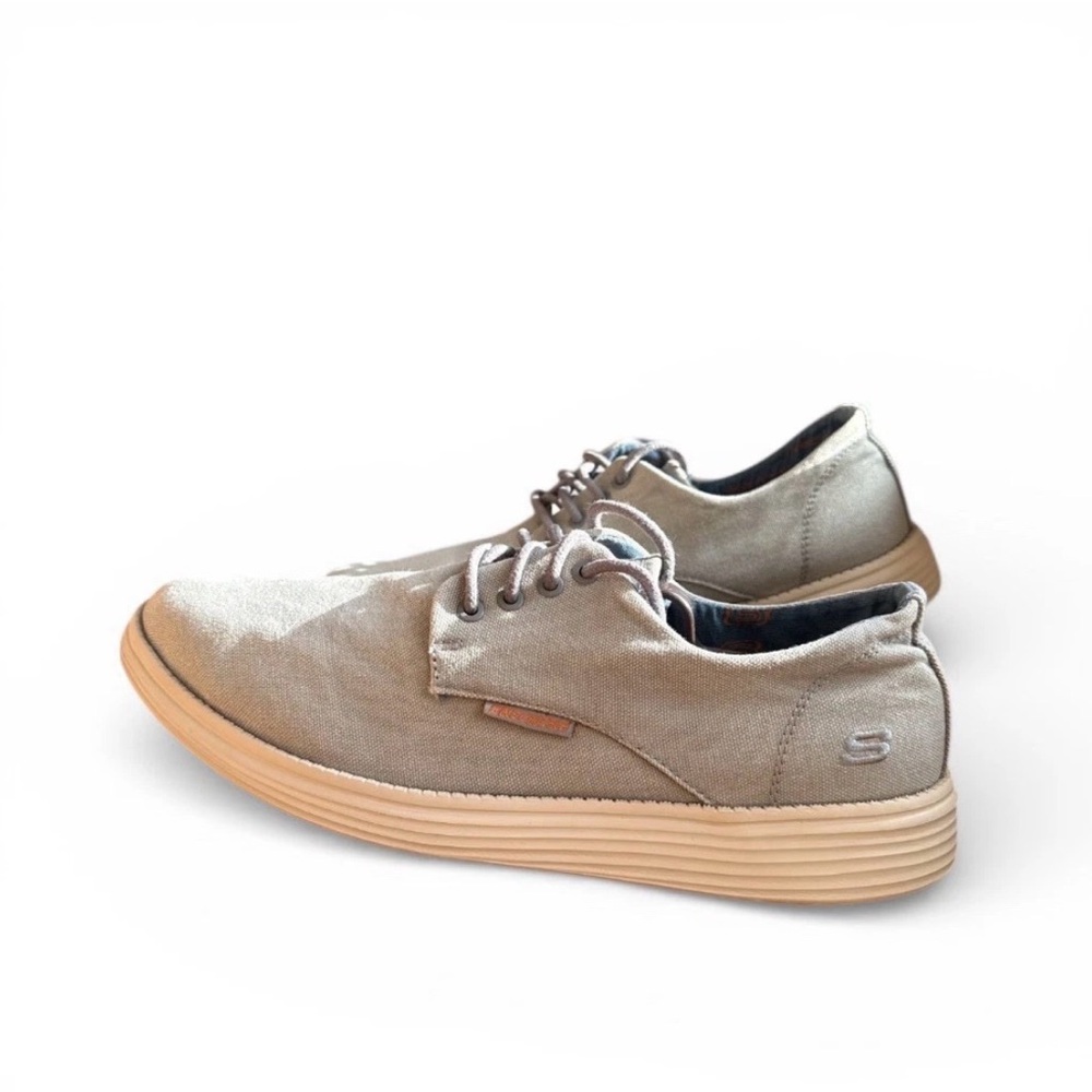 Skechers Status 2.0 Pexton Sz 10 Gray Oxfords Preppy Minimalist Casual Comfort